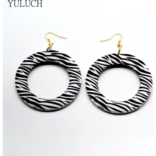 Pair new design good african wood zebra earrings Latest new arrival design quality