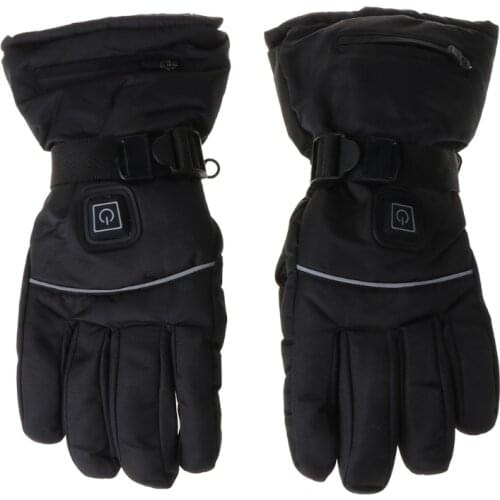Men Women Winter Electric Heated Gloves with Reflective Strip Battery Powered NEW