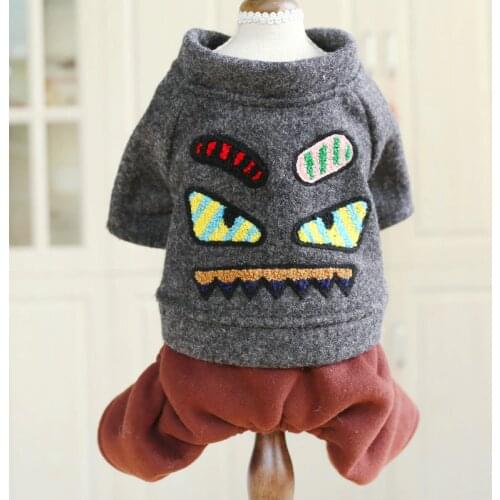 PETCIRCLE Pet Dog Clothes Teddy Pomeranian Autumn And Winter Thick Winter Jacket Cute Little Devil Four-legged Clothes