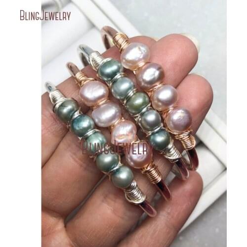 Freshwater Pearl Cuff Blush Pink Pearls Bridesmaid Gifts Bridesmaid Bracelets Boho Wedding BM27730