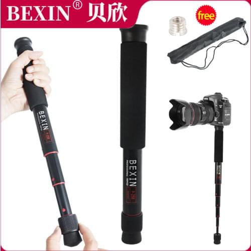 BEXIN P256 professional photography monopod convenient mobile travel monopod aluminum telescopic cane holder for SLR camera