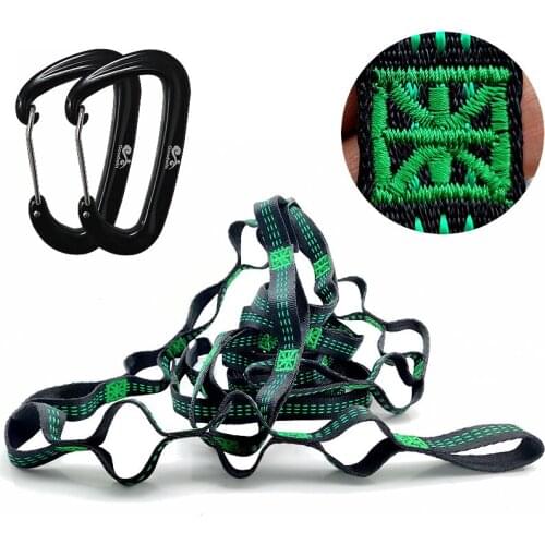 Adjustable Tree Hanging Hammock Straps Climbing Rope Aerial Yoga Hammock Belt 12kn