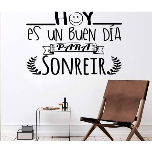 Pretty spanish happy quote Removable Pvc Wall Stickers For Kids Rooms Home Decor Wall Stickers Waterproof Wallpaper