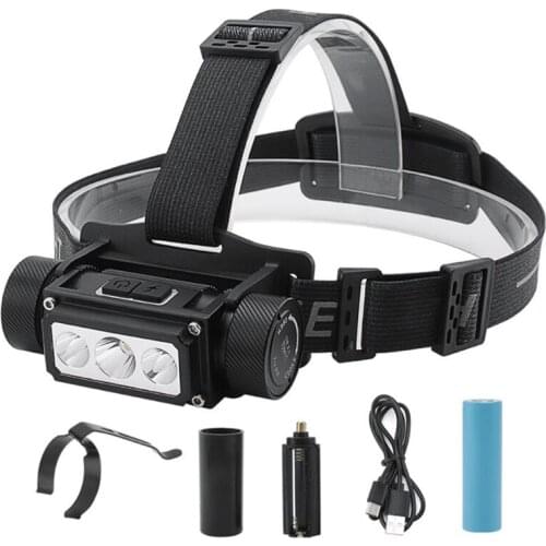 Super Bright 3 LED L2 Headlight Flashlight Type-C USB Rechargeable Lantern Waterproof Portable Camping Head Torch Light