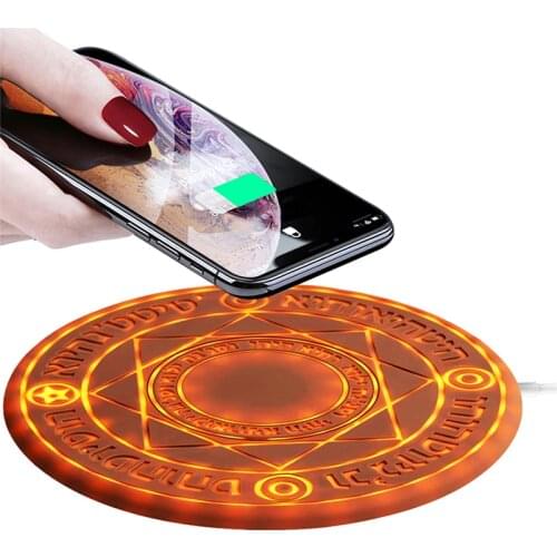 Universal Magic Array 5W/10W Standard QI Charging Glowing Pad Wireless Mobile Phone Charger for Smart Phone