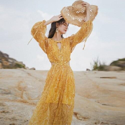 Желтые летние платья Vinieer China At AliExpress