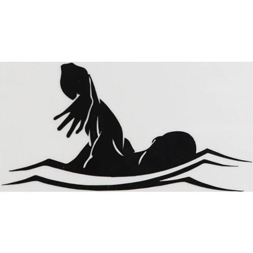 15.7CMX8.2CM Sport Hobby Water Pool Swim Swimmer Vinyl Car Sticker Black/Silver
