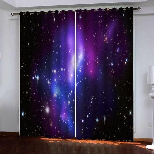 Purple sky curtains star 3D Curtains Living Room Bedroom Drapes Cortinas Customized size Blackout curtain decor