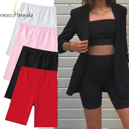 Women Sports Shorts Polyester Skinny Elastic Waist Gym Workout Waistband Skinny Short Pants 2021 Summer Korean Gift Dropshipping