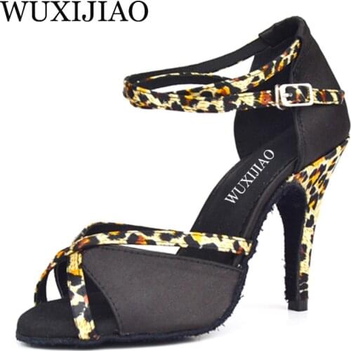 Shengzixue brand Panther tattoo Latin dancing shoes womens high-heeled dancing shoes leopard grain soft bottom 10 cm