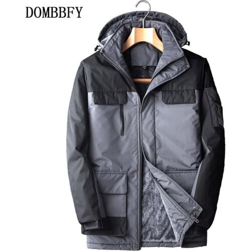 Winter Warm Outdoor Jacket Fleece Military Jacket Coat Men Windproof Waterproof Down Windbreaker Raincoat Jacket Plus Size 6XL