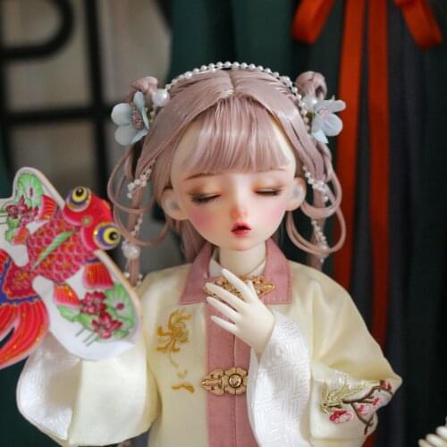 1/4 1/3 Scale BJD Wig Ancient Costume Hanfu Long Hair Vintage Samurai Wigs For BJD/SD MSD SD13 Big Girl Doll Accessories 1105