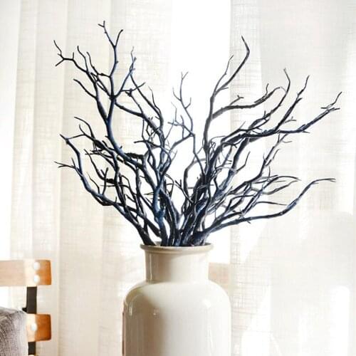 1 Bunch Of Blue Artificial Branches Plants Stems Fake Plants Fruits Branch Leaves for Home Office Outside DIY-Wreath Decor