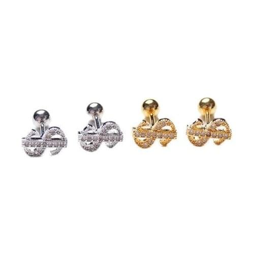 1PCS 20G US Dollar Helix Piercing Jewelry Conch Rook Lobe Tragus Stud New Rose Gold Color Cz Cartilage Earring