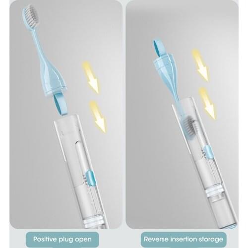 1PC Portable Folding Toothbrush Travel Toothbrush Set Creative Tooth Clean Tools Can Hold Toothpaste