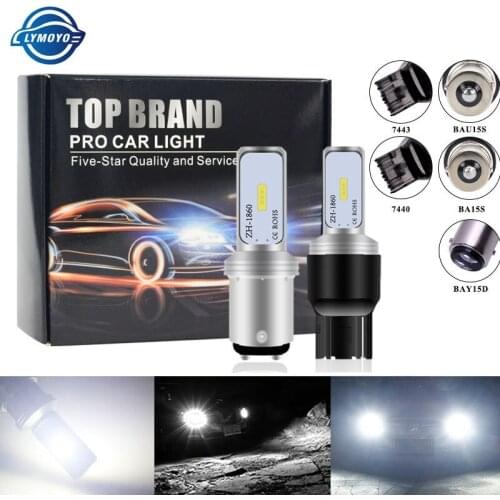 2PCS P21W PY21W BA15S 1157 BAY15D CSP T20 W21W 7443 W21/5W 1156 1860 LED 2 SMD Car Bulbs Turn Signal Lights Backup Lamp Parking