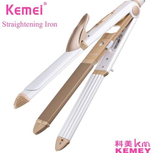 KEMEI 3 in 1 Ceramic Straightener Curler Hair Iron with Comb Corn Clip Curling Iron Straightening Iron prancha alisadora KM-1213