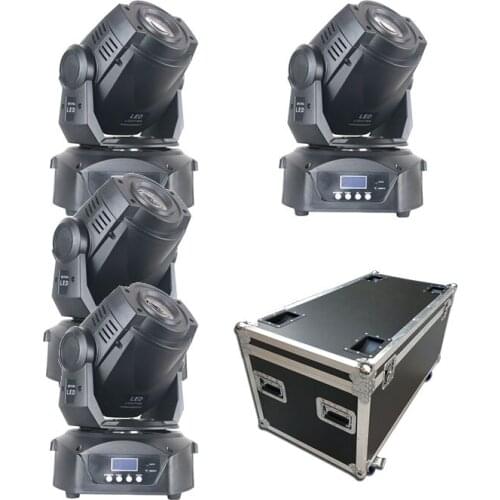 4pcs/lot flightcase packed 6/16 DMX channels Rainbow effect led moving heads gobo with prism 90w spot moving head