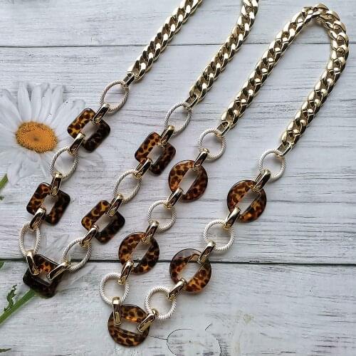 Acrylic Necklace Earrings Bracelet Linked Chains Strands Neck Long Chains Women Jewelry Set DIY Chokers Statements N006 DIY