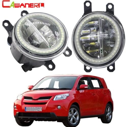 Cawanerl For Toyota Urban Cruiser 2009-2014 Car 4000LM LED Bulb Fog Light + Angel Eye Daytime Running Light DRL H11 12V