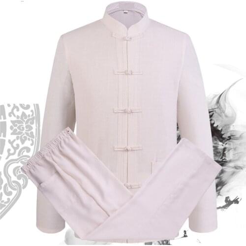 Adult Black Blue White Cotton Linen Tai Chi Uniform Martial Arts Suit Kung Fu Wushu Clothes Taiji Clothing Jacket+pants Sets