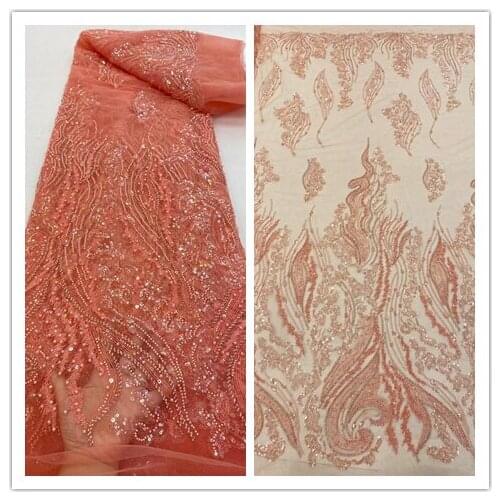 Bestway Latest French Tulle Lace Fabric S-3888818 High Quality Nigerian Women Wedding Sequins and beads Embroidery