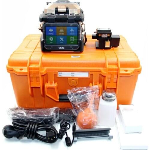 Best Price Fiber Fusion splicing machine AV6481B with 4 motor FTTH Optical Fiber Fusion Splicer English menu BY DHL