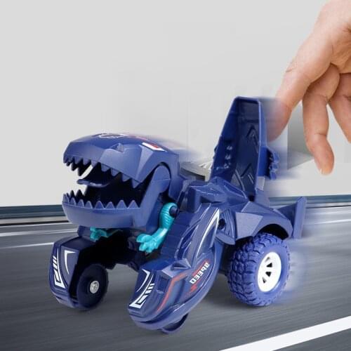 Transformation Mini 2 In 1 Car Dinosaur Robot Toy Anime Action Collision Transforming Model Inertial Car Gift for Children