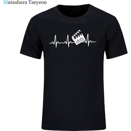 T-shirt New Summer Fashion Film Director T Shirt Men Short Sleeve Cotton Heartbeat Clapperboard T-shirt Tops Man Tshirt Camiseta