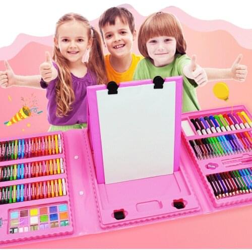 208pcs Art Set Children Painting Watercolor Drawing Tools Art Marker Drawing Brush Pens For Kids Gifts Box Art Supplies