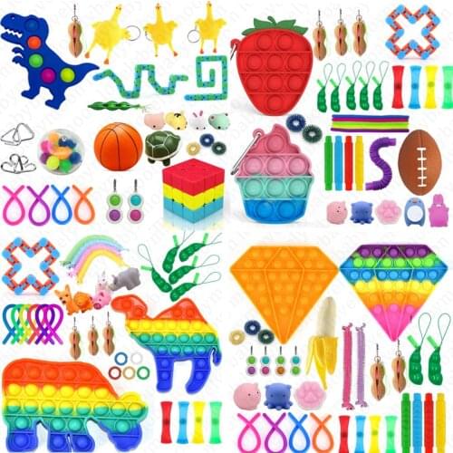 100 Designs Cheap Fidget Toys Anti Stress Set Strings Relief Pack Gift Adults Children Figet Sensory Squishy Relief Antistress