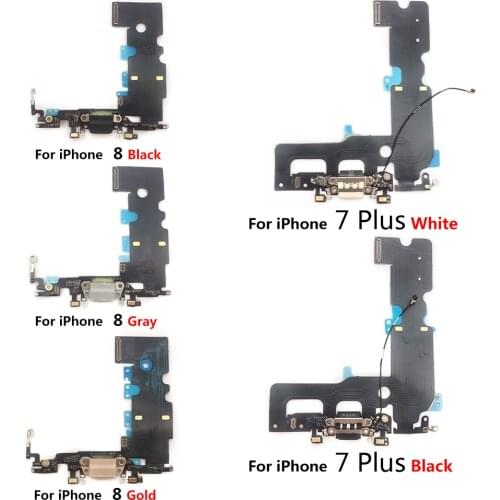 New Micro USB Charger Dock Connector Charging Port Microphone Flex Cable Replacement Parts For Iphone 6 6S 7 8 Plus