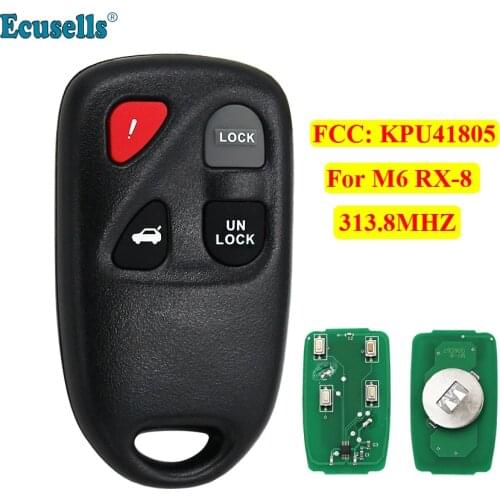 NEW 3+1 buttons Keyless Entry Key Fob Remote 313.8MHZ For Mazda 6 M6 RX-8 2004-2008 FCC ID: KPU41805 4 buttons