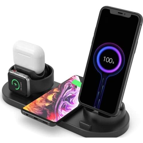 Soporte de carga para iPhone 11 XS MAX XR X 8 Airpods Pro Apple Watch 5 4 3 samsung s10 s9, estación de carga rápida inalámbrica