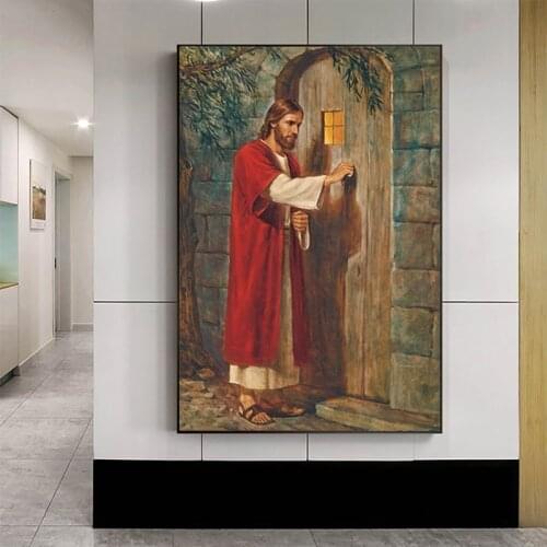 Posters and Prints Jesus At The Door Knock Mormon Canvas Poster Art Painting Picture Print Living Room Bedroom Decoration