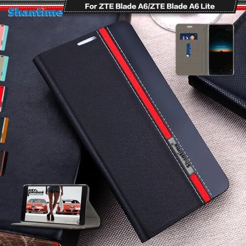 Luxury PU Leather Case For ZTE Blade A6 Flip Case For ZTE Blade A6 Lite Phone Case Soft TPU Silicone Back Cover