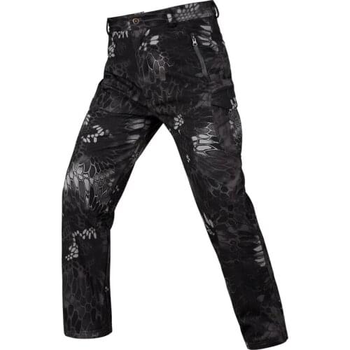 Mens soft shell fleece warm waterproof pants outdoor shark skin windproof thermal breathable tactical camouflage long trousers