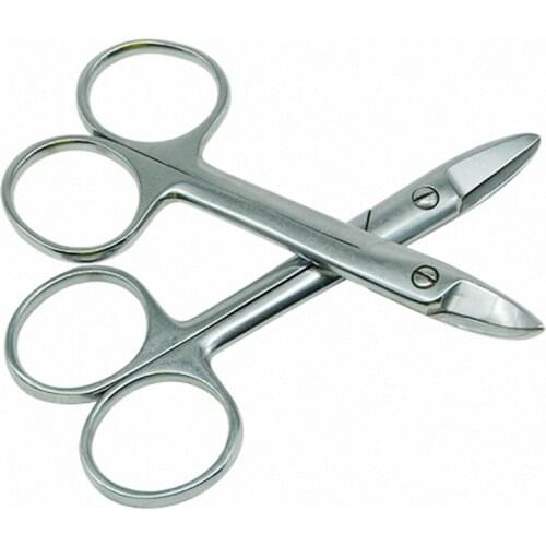 Dental Golden Crown Scissors Orthodontic Ligation Wire Scissors Elbow Straight Stainless Steel Wire Scissors 11cm Dental Equipme