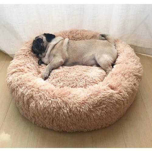 Super Soft Pet Bed Plush Kennel Donut Round Dog Cat Winter Warm Sleeping Bag Portable Warm Sofa Cat Dog Hot Sell Bed Supplies