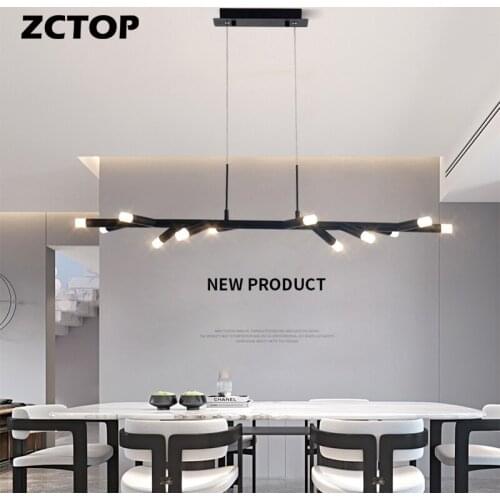 Tree Shape LED Chandelier Living Room Dining Room Kitchen Modern Chandeliers Home Light Indoor Hanging Lighting Fixtures Black