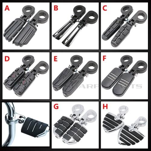 32mm 1-1/4" Highway Engine Crash Bar Guards Foot Pegs Clamp Mounts For Honda Yamaha Harley Kawasaki Suzuki BMW Triumph