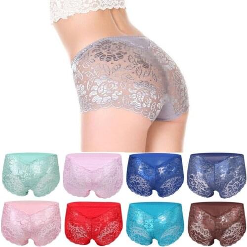 Lace Panties Women Underwear Large Size Sexy Transparent Seamless Briefs Ladies Comfortable Lingerie