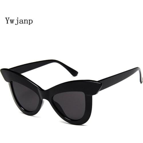 Ywjanp Vintage Cat eye Sunglasses Women Eyewear Brand Designer Retro Sunglass Female Oculos de sol UV400 Black Sun glasses