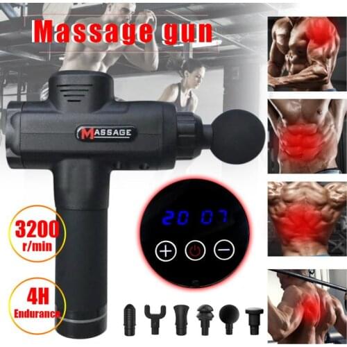 LCD Touch Screen Fascia Gun Muscle Groups Relaxation Fitness Massager Release Tension Ease Sore Deep Massage Health Care Device