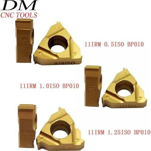 10pcs 11IRM 0.5/1.0/1.25 ISO BP010 CNC Carbide Insert Threading Blade Lathe turning tools For Stainless Steel
