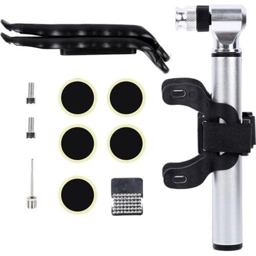 160PSI / 11Bar Mini Floor Bike Pump Tire Inflation Securepresta and Schrader Valve-Ball Needle Tire Repair Kit Included