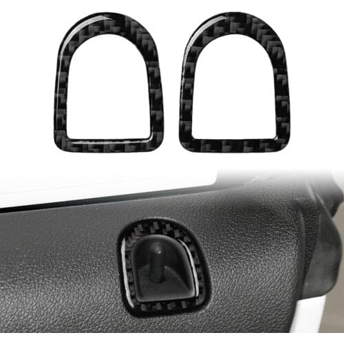 2Pcs For Ford Mustang 2009 2010 2011 2012 2013 Carbon Fiber ABS Door Lock Pins Frame Cover Trim