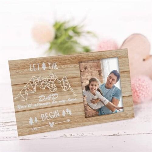 2021 New Photo Frame Letter Print Rectangle Picture Frame Desktop Decors Wooden Ornaments for Wife Mom Husband