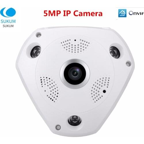 5MP Home IP Camera POE CCTV Video Surveillance 180 Degree 1.7mm Lens IR Night Vision ONVIF Plastic Dome Security Indoor Cameras
