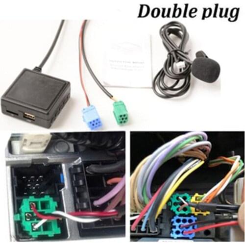 Car AUX Audio Bluetooth Adapter With Microphone Handsfree Phone Call AUX-IN ISO 6Pin Replacement For Renault Radio Updatelist